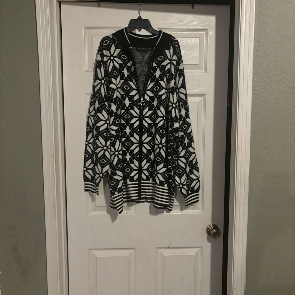 Lane Bryant Monochrome Knit Cardigan,sweater - Picture 7 of 14